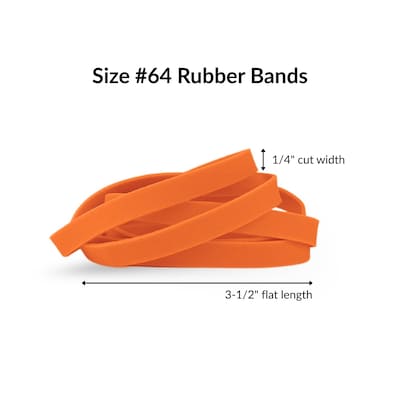 Alliance Non-Latex Multi-Purpose #64 Rubber Bands, 3-1/2" x 1/4", Orange, 95/Pack (37648)