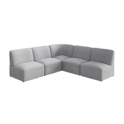 Bush Business Furniture Assemble Modular 5 Seater L Shaped Sectional, Fog Fabric (ASM004FGF)