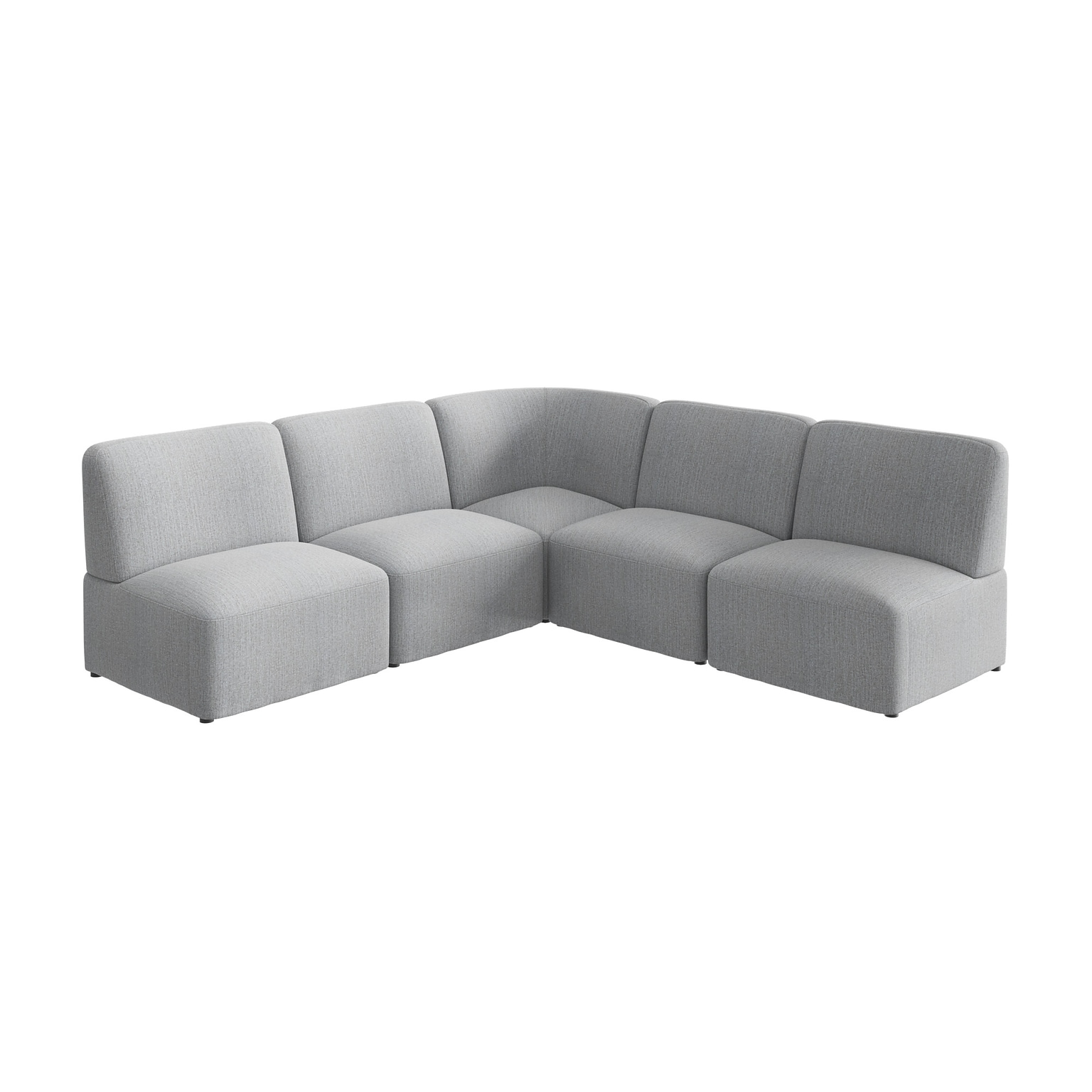 Bush Business Furniture Assemble Modular 5 Seater L Shaped Sectional, Fog Fabric (ASM004FGF)