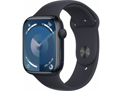 Apple Watch Series 9 (GPS) Smartwatch, 45mm, Midnight Aluminum Case with Midnight Sport Band, S/M  (