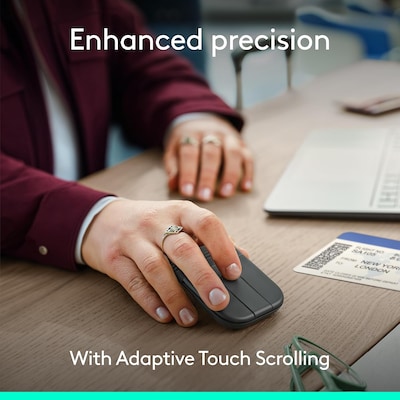 Logitech Mobi Fold for Business Wireless Ambidextrous Optical Travel Mouse, Graphite  (910-007600)