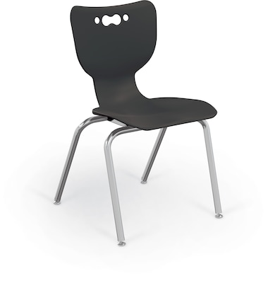 MooreCo 18 Hierarchy Student Chair with 4 Legs, Black/Chrome Base (703673611121)
