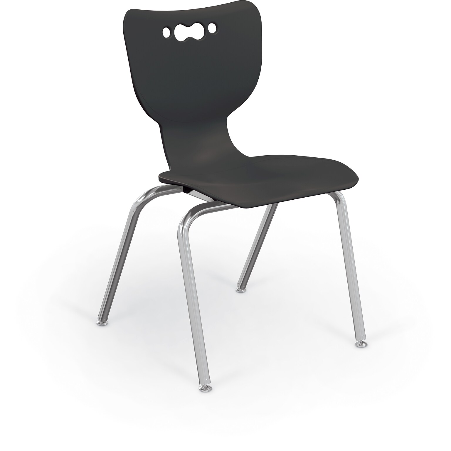 MooreCo 18 Hierarchy Student Chair with 4 Legs, Black/Chrome Base (703673611121)