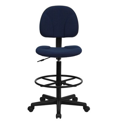 Flash Furniture Mid Back Fabric Ergonomic Drafting Stool, Navy Blue (BT659NVY)