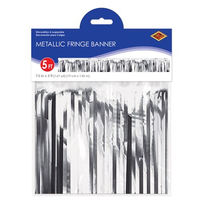 Beistle Metallic Fringe Banner, Silver, 3/Pack (56092-S)