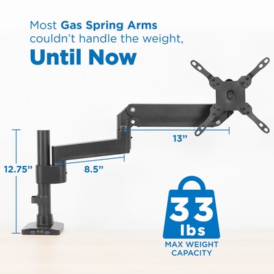 Mount-It! Large Monitor Desk Mount with VESA 200 (200x200, 200x100) Bolting  Pattern, Fits up to 42 Inch and Ultrawide Monitors, Full Motion with Clamp