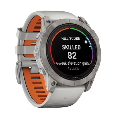 Garmin fenix 7X Pro Sapphire Solar Edition Smartwatch, Fog Gray & Ember Orange, 51mm (GRM0277814)