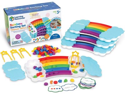 hand2mind Rainbow Sorting Classroom Activity Set, Assorted Colors (LER3379)