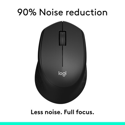 Logitech M330 Silent Plus Wireless Optical USB Mouse, Black (910-004905)