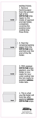 Tabbies Cov-R-Tabs Hanging File Folder Tabs, White, 50/Pack (55990)