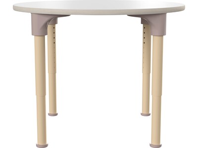 Flash Furniture Bright Beginnings Hercules 33" Round Table, Height Adjustable, White/Beech (MK-ME088022-GG)