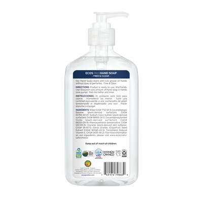 ECOS PRO Liquid Hand Soap, Free & Clear Scent, 17 Oz. (PL9663/6)