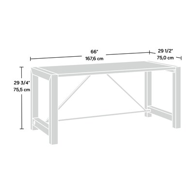 Sauder Dixon City 66"W Executive Business Desk, Brushed Oak (432892)