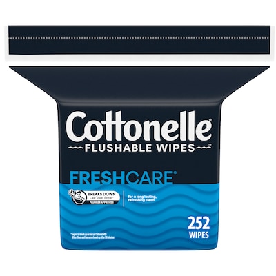 Cottonelle Flushable Wet Wipes for Adults  4 Refill Pack  252 Flushable Wipes  Alcohol-Free