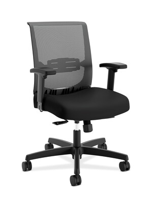 HON Convergence Fabric/Mesh Task Chair, Adjustable Arms, Black (HONCMY1AACCF10)