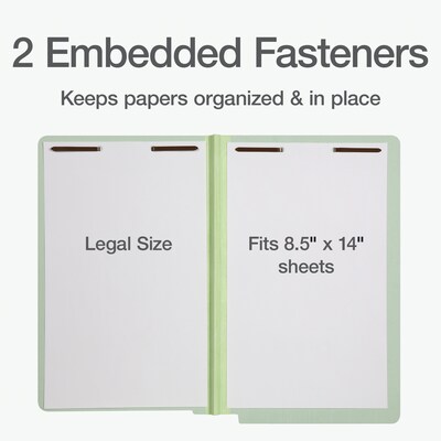 Pendaflex Classification Folder, 1" Expansion, Legal Size, Light Green, 25/Box (47705)