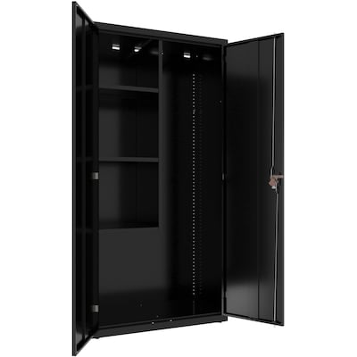 Lorell Fortress Series 72" Steel Storage Cabinet With 4-Shelves, Black (LLR00018)