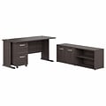 Bush Business Furniture Studio A 60W Computer Desk with Mobile File Cabinet and Low Storage Cabinet