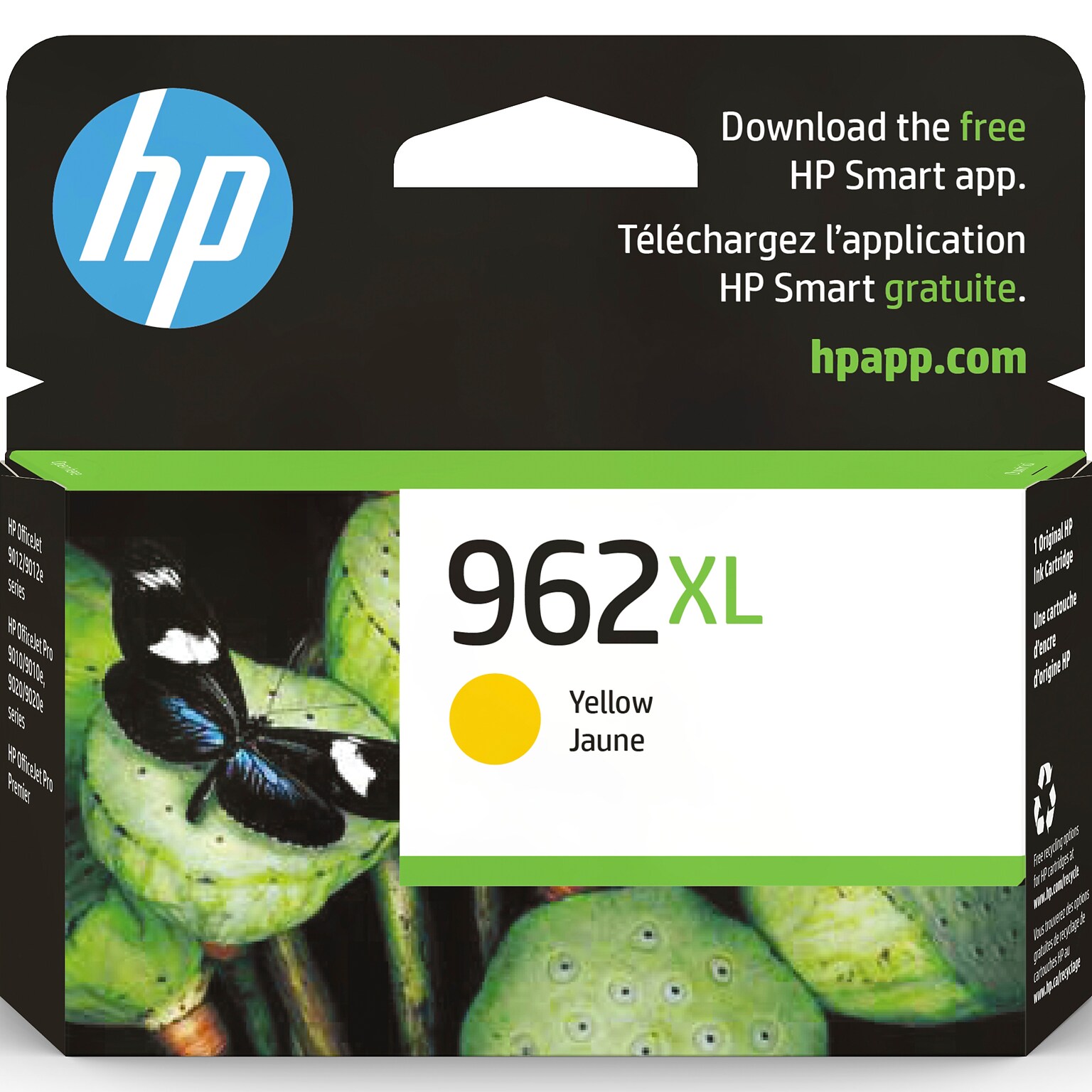 HP 962XL Yellow High Yield Ink Cartridge, Prints Up to 1,600 Pages (3JA02AN#140)