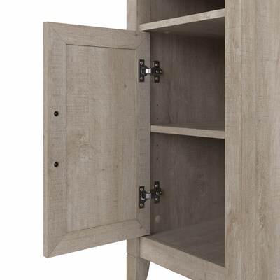Bush Furniture Key West 30" Small Storage Cabinet with Door and 3 Shelves, Washed Gray (KWS116WG-03)
