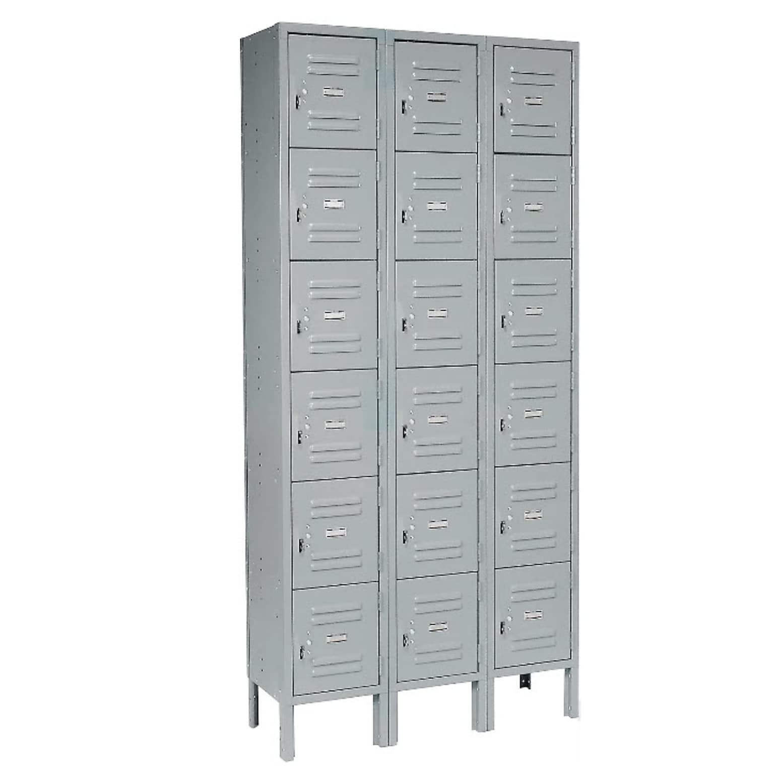 Global Industrial Capital 6-Tier 18-Door Box Locker, 36W x 12D x 78H, Gray (652155GY)