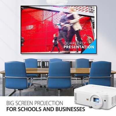 ViewSonic 3000 Lumens WXGA Shorter Throw LED Projector with 125% Rec. 709, White (LS500WH)