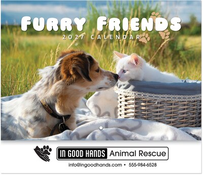 Custom Furry Friends Stapled Wall Calendar