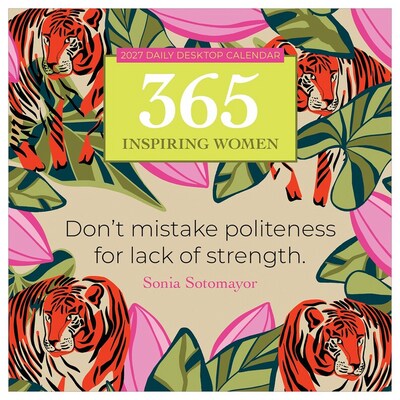 2027 TF Publishing Inspiring Women 5.25" x 5.25" Daily Day-to-Day Calendar, Multicolored (27-3060)