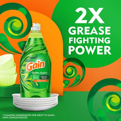 Gain Ultra Liquid Dish Soap, Original Scent, 38 oz. (74346)