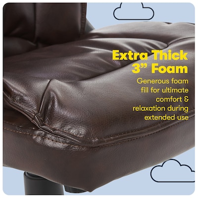 Serta Hannah I Ergonomic Bonded Leather Swivel Executive Chair, Biscuit (43670G)