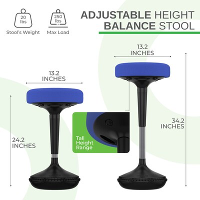 Uncaged Ergonomics Armless Wobble Office Stool, Blue (WSU)