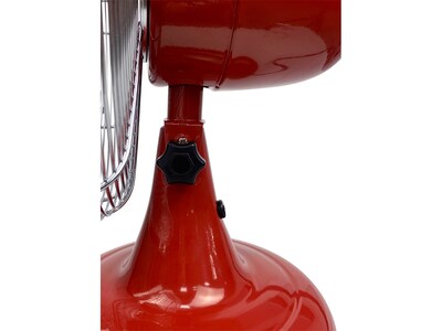 Good Housekeeping 12" Oscillating Desk Fan, 3-Speed, Red/Silver (92611)