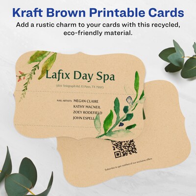 Avery Integrated Cards, 4 x 6, Matte Kraft Brown, 100/Box (95274)