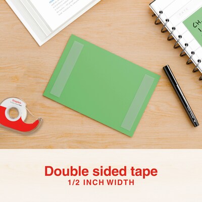 Staples Double-Sided Tape with Dispenser, 1/2 x 13.8 yds., 6/Pack (ST62849)