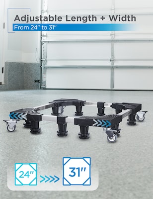 Black + Decker Multi-Functional Mobile Base Stand with 4 Locking Caster Wheels, Black (BWS24)