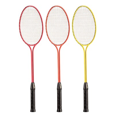 Champion Sports Tempered Steel Twin Shaft Badminton Racket Set, Assorted Colors, Set of 6 (CHSBR30SE
