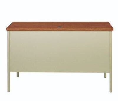 Alera 60"W Double Pedestal Desk, Cherry/Putty (ALEHSD6030PC)
