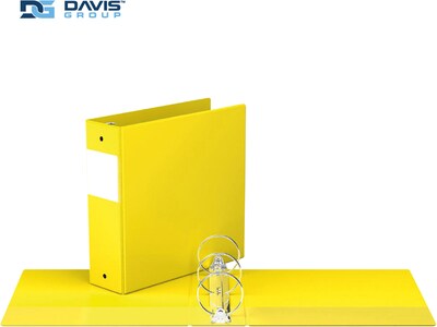 Davis Group Premium Economy 3 3-Ring Non-View Binders, Yellow, 6/Pack (2314-05-06)