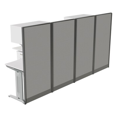 Regency Instant Office 63"H x 129"W 2 Person L-Shaped Cubicle Panel Workstation with Storage, Pure White (IO008WH)