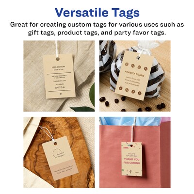 Avery 3" Blank Pricing & Merchandise Tags, Kraft Brown, 80/Pack (19479394066)