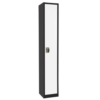 AdirOffice 72" Single Tier Black and White Storage Locker, 4/Pack (ADI629-201-B-W-PKG-4)