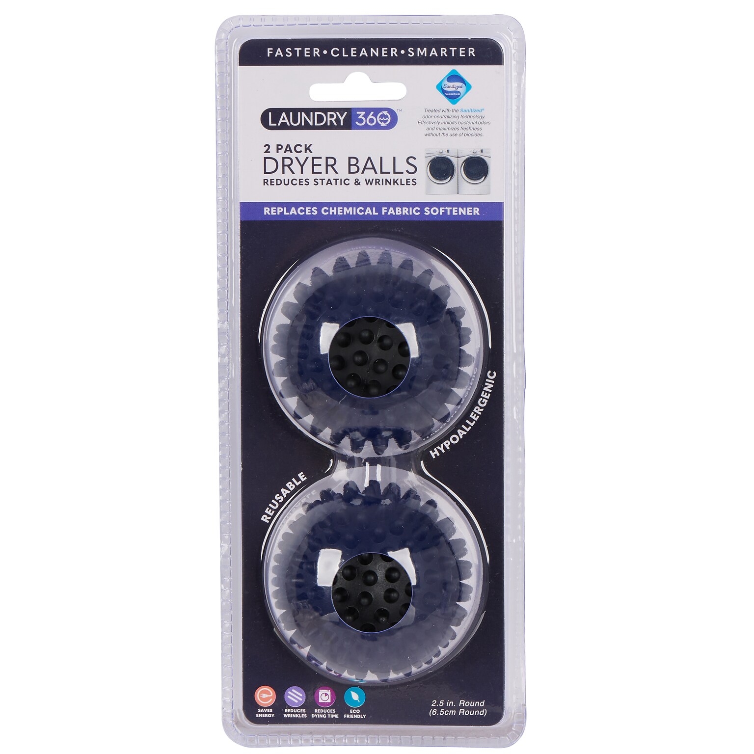 Woolite Dryer Balls, Assorted Colors, 2 Balls/Pack (W-82425)
