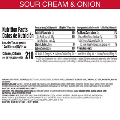 Pringles Grab & Go Sour Cream & Onion Crisps, 1.4 oz., 12/Carton (PRINGLES84557)
