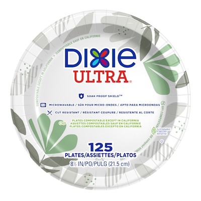 Dixie Ultra Pathways 8.5 Paper Plates, Multicolor, 125/Pack (SXP9PATH)