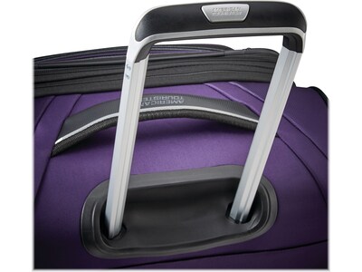 American Tourister Zoom Turbo Polyester 4-Wheel Spinner Luggage, Purple (131400-1717)