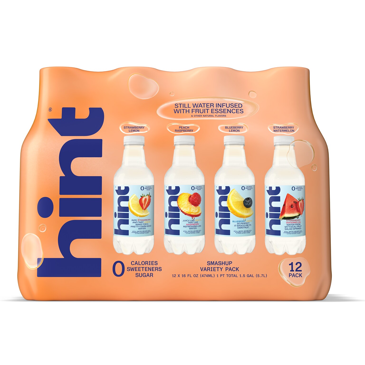 Hint Smash-Up Flavored Water Variety Pack, 16 fl oz., 12 Bottles/Pack (HNT02231)