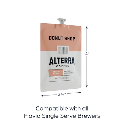 Alterra Donut Shop Blend Coffee Flavia Freshpack, Medium Roast, 100/Carton (MDRA200)