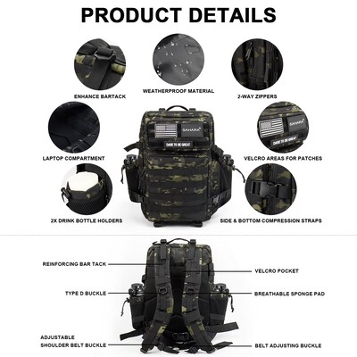 SaharaCase Raider Laptop Backpack, Large, Black Camo (LT00091)
