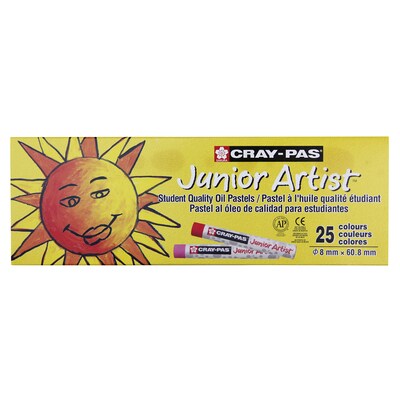 Sakura Cray-Pas Junior Artist Oil Pastels, Assorted Colors, 25/Set, 6 Sets/Bundle (SAKXEP25-6)