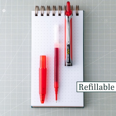 Pilot Precise V10 Retractable Rollerball Pens, Bold Point, 1.0mm, Red Ink, Dozen (PV1R-RED)